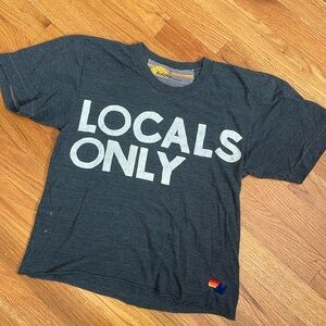 Aviator Nation Boyfriend Crop tee LOCALS ONLY small